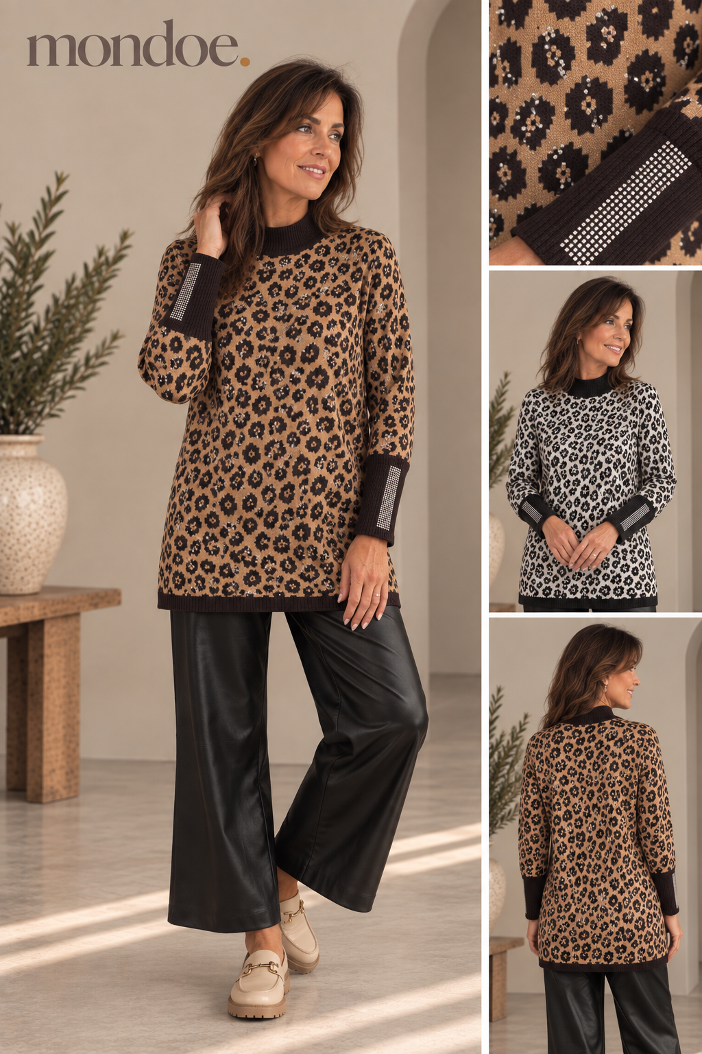 Animal print sparkle jumper