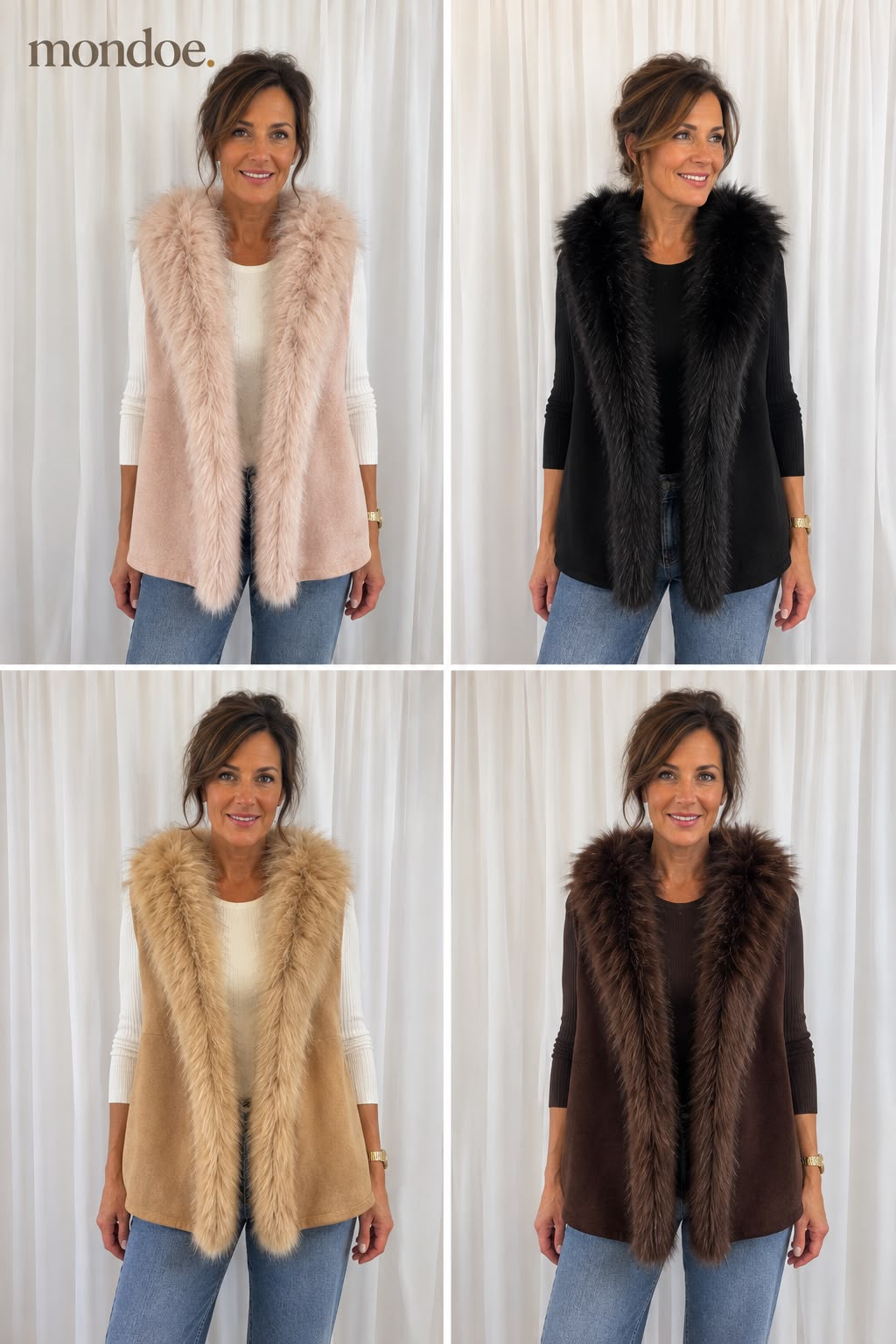 Luna faux fur trim gilet